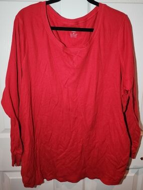 Old Navy Red Waffle-Knit Long Sleeve Top